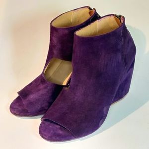 Marsell purple suede cutout heeled booties, EU40